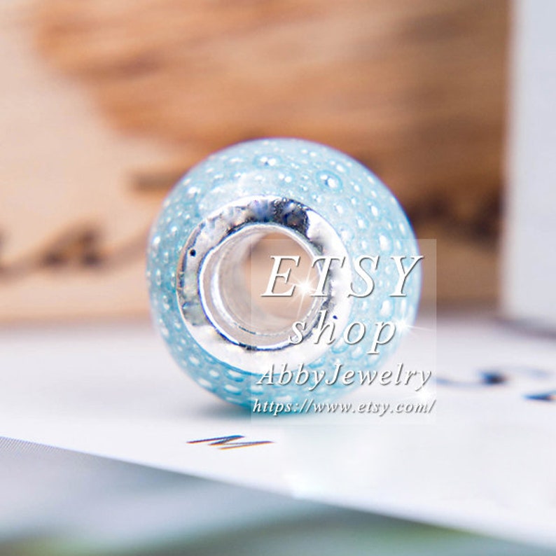 Abby Jewelry S925 Sterling Silver Drum Blue Enamel Ball Charm Bead Fits European Dora DIY Bracelets Necklaces