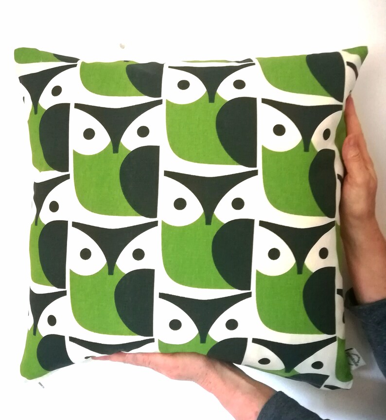 Owl Chalky Green Orla Kiely Fabric Cushion Cover Etsy