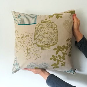 Fairytale- Abstract -Design - Teal - Lime- Taupe - Design Team Fabric - 50x50cm or - 40x60cm - Cushion - Pillow - South Africa- Annapatat