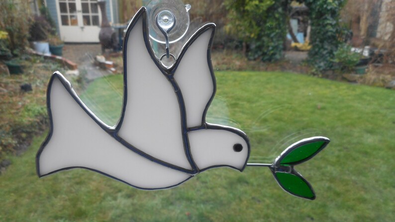 Stained Glass White Dove Suncatcher or Wall Hanging - Etsy