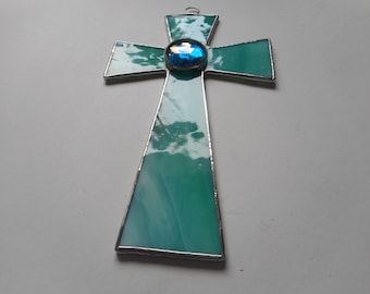 Stained Glass Cross Suncatcher or Wall Hanging