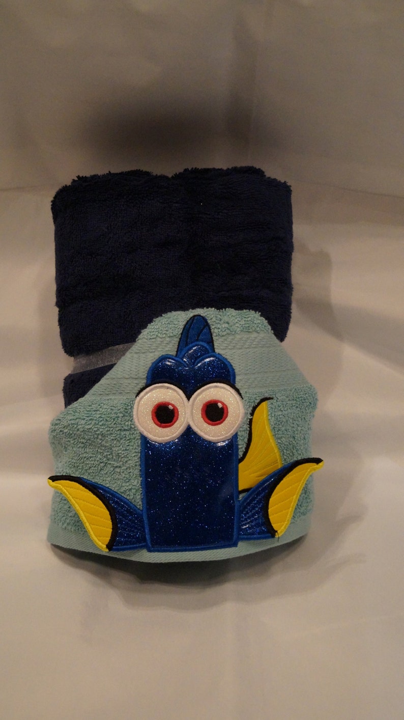 Blue fish Hooded Peeker Towel Present Christmas Birthday Halloween Child or adult Gift