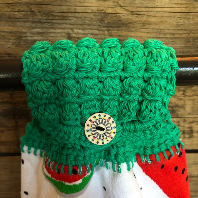 Handmade CROCHET TOP HANGING COTTON TOWEL Sweet Summer time melon Handmade CROCHET TOP HANGING COTTON TOWEL Sweet Summer time melon