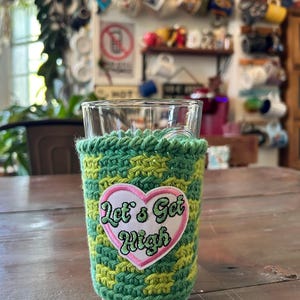 Cozy/Crocheted/Cup/420/Checkered/Ice Cream/Handmade/Gift Idea