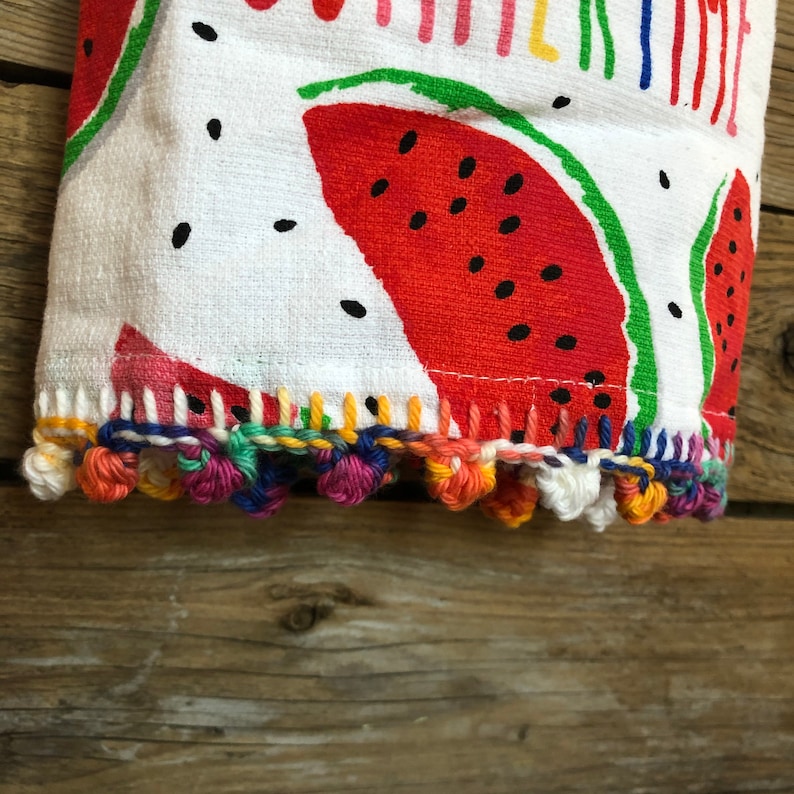 Handmade CROCHET TOP HANGING COTTON TOWEL Sweet Summer time melon Handmade CROCHET TOP HANGING COTTON TOWEL Sweet Summer time melon