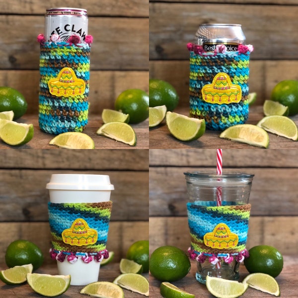 Cozy/Crocheted/Cinco de Mayo/Sombrero/Party/Coffee/Tea/Margarita/Drink/Cup Holder/Gift Ideas