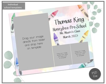 Plantilla personalizable para fotos escolares (PSD)