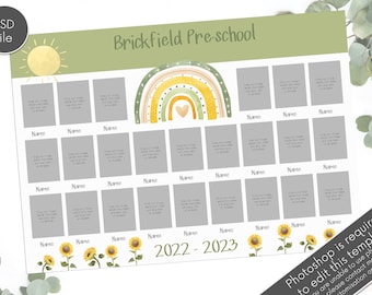 School photo template, school portraits, class of 2023, school digital, photoshop template, student photo, Nursery, Kindergarten, Pre-school