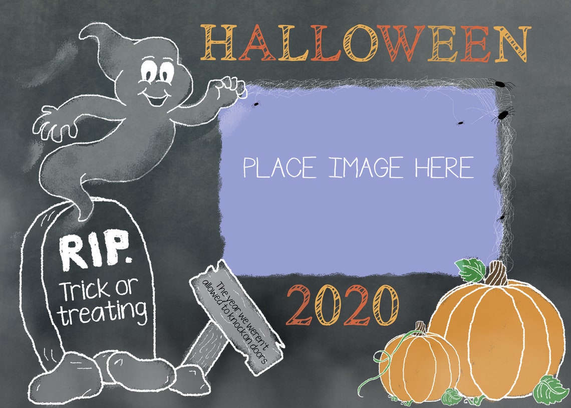 Halloween 2020 chalkboard template lockdown Etsy