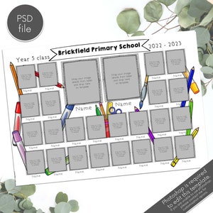 Class photo template,  school photo template, school digital, class of 2023, photoshop template, school photo, pre-school, kindergarten