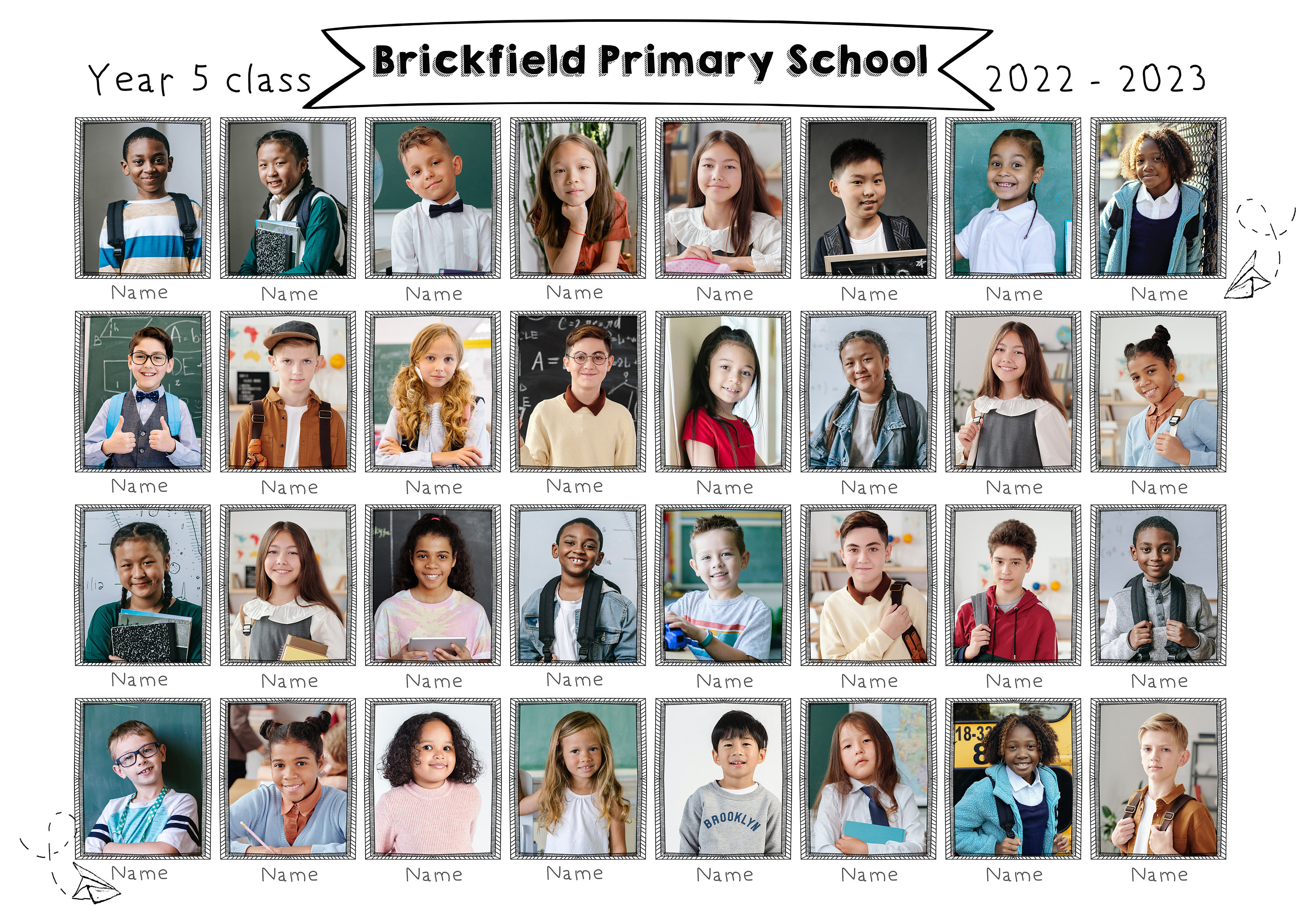 Class Photo Template School Photo Template School Digital Class of Class Photo Template School Photo Template School Digital Class of