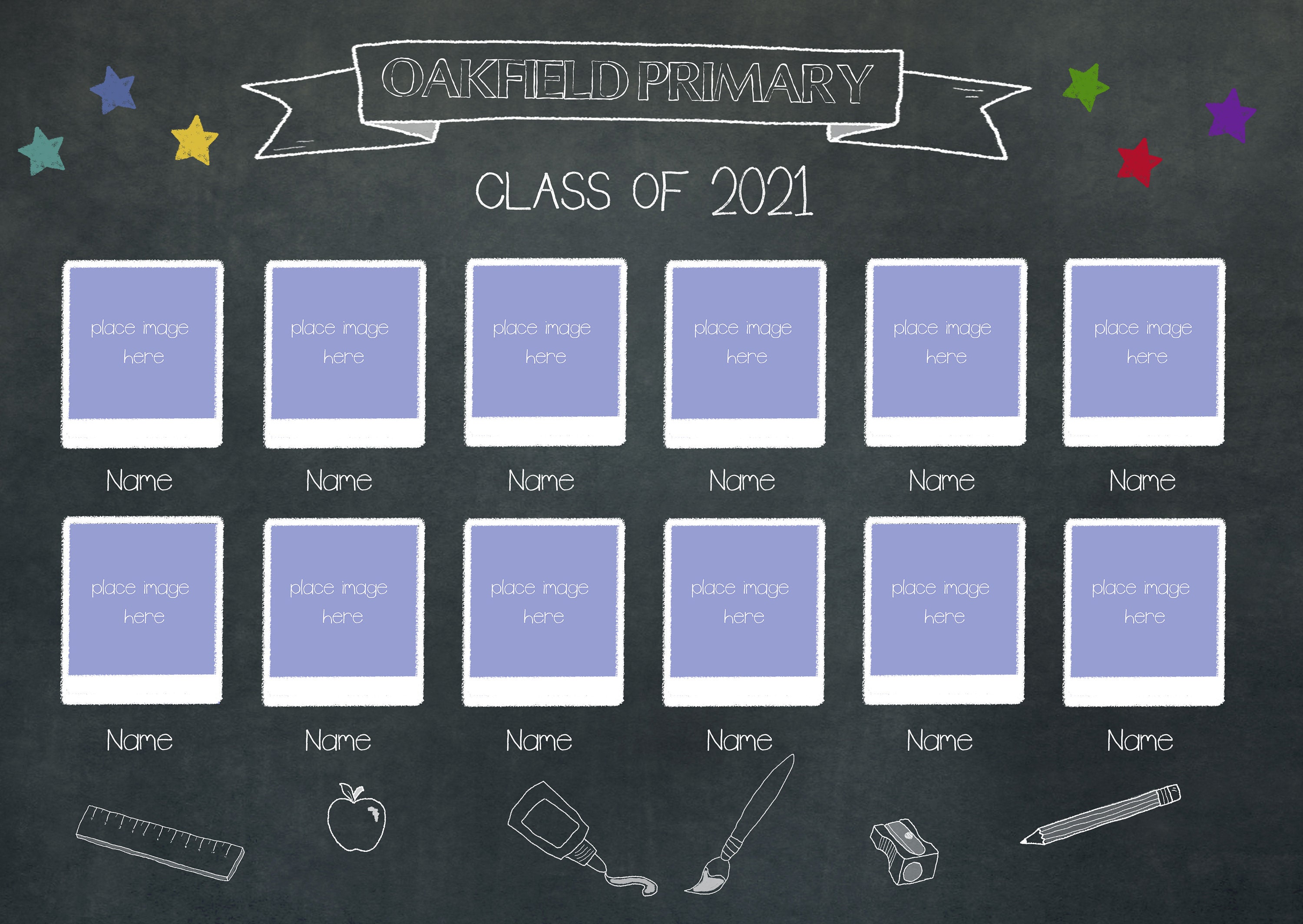 Class photo template school digital background class of | Etsy