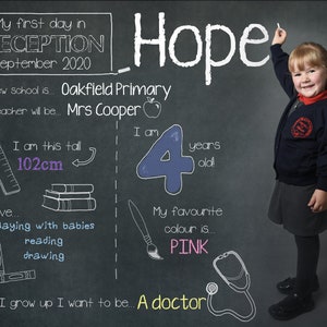 My first day back to school digital chalkboard photoshop template