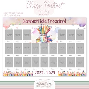 School photo template, school portraits, class of 2024, school digital, photoshop template, student photo, Nursery, Kindergarten, Pre-school