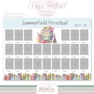 School photo template, school portraits, class of 2024, school digital, photoshop template, student photo, Nursery, Kindergarten, Pre-school