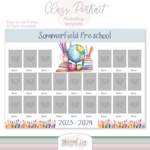 School photo template, school portraits, class of 2024, school digital, photoshop template, student photo, Nursery, Kindergarten, Pre-school