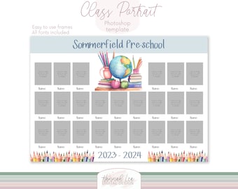 Class of 2024 Photo Template, School Portraits (Photoshop File)