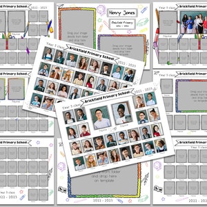 School template, set of 10 designs, school photo, class of 2023, school digital background, photoshop template, fully customisable