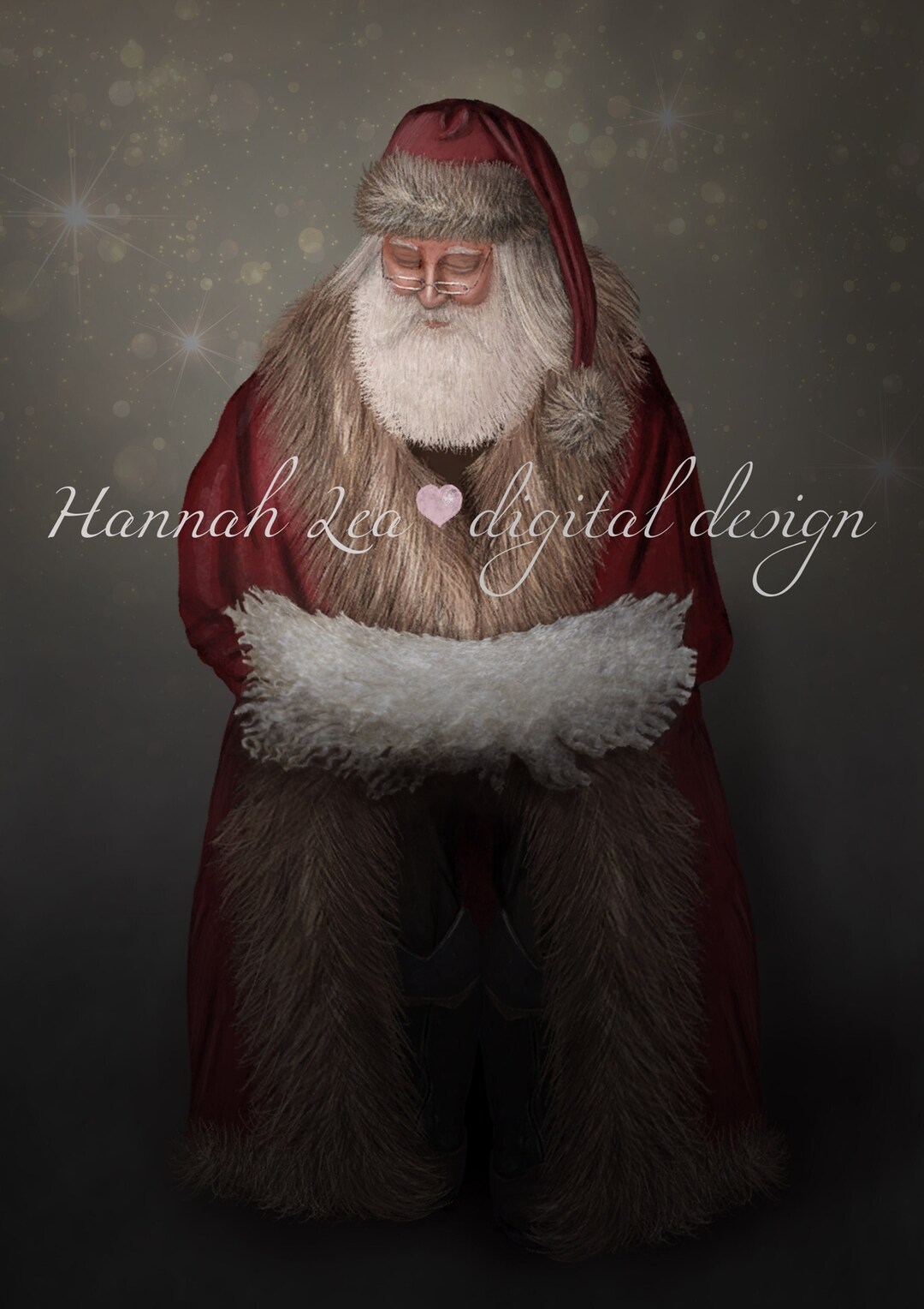 Christmas Digital Backdrop Santa Background Hand Painted - Etsy