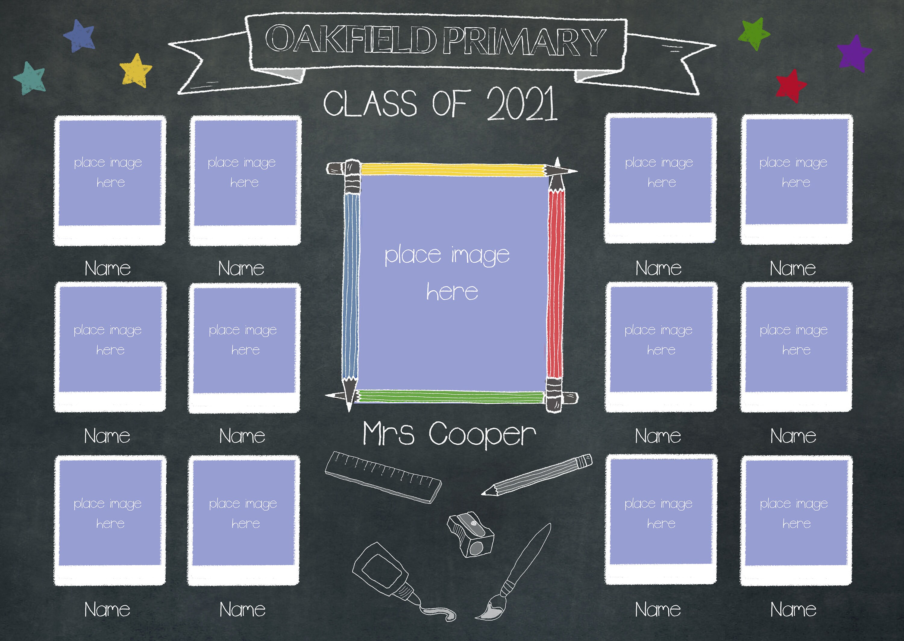 Class photo template school digital background class of | Etsy
