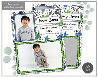 Plantilla para fotos escolares, retratos de clase personalizados (archivo PSD)