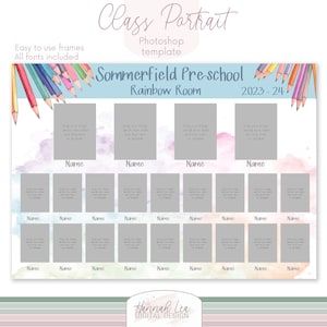 School photo template, school portraits, class of 2024, school digital, photoshop template, student photo, Nursery, Kindergarten, Pre-school