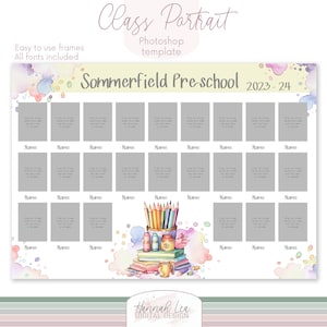 School photo template, school portraits, class of 2024, school digital, photoshop template, student photo, Nursery, Kindergarten, Pre-school