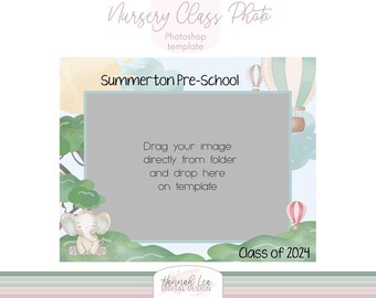 School Class Photo Template, Customizable 8x10" Photoshop PSD (Digital Download)