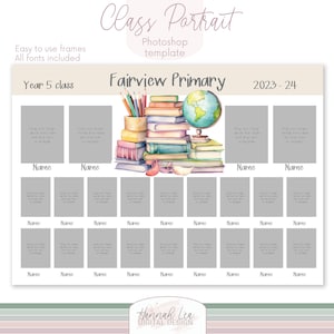 School photo template, school portraits, class of 2024, school digital, photoshop template, student photo, Nursery, Kindergarten, Pre-school
