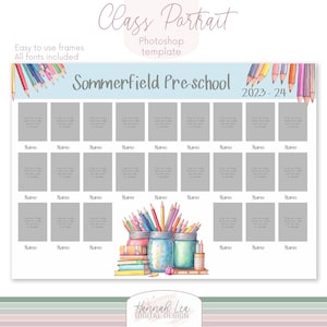 School photo template, school portraits, class of 2024, school digital, photoshop template, student photo, Nursery, Kindergarten, Pre-school