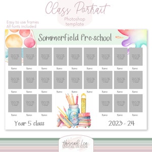 School photo template, school portraits, class of 2024, school digital, photoshop template, student photo, Nursery, Kindergarten, Pre-school