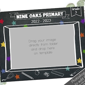 Class photo template, school photo, class of 2023, school digital background, 8x10&quot; photoshop template, school photo, fully customisable