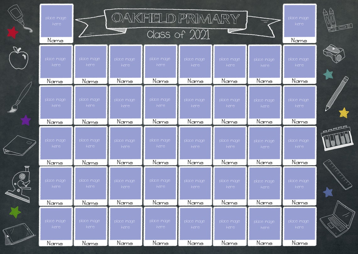 Class photo template set of 10 designs school photo class - Etsy.de
