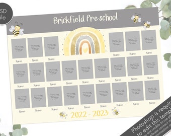 School Photo Template, Class of 2023, Preschool (PSD file)