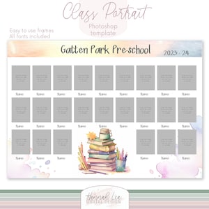 School photo template, school portraits, class of 2024, school digital, photoshop template, student photo, Nursery, Kindergarten, Pre-school
