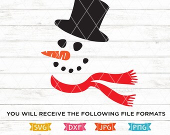 Snowman SVG, cara de hombre de nieve, Navidad Svg, Dejar que nieve, Feliz Navidad, Niños Navidad, Lindo hombre de nieve, Cricut, Silhoutte, hierro encendido, calcomanía, dxf