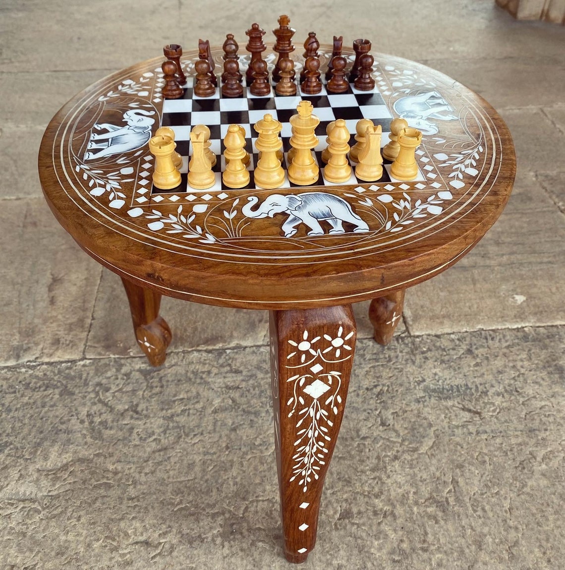 WOODEN CHESS TABLE Etsy