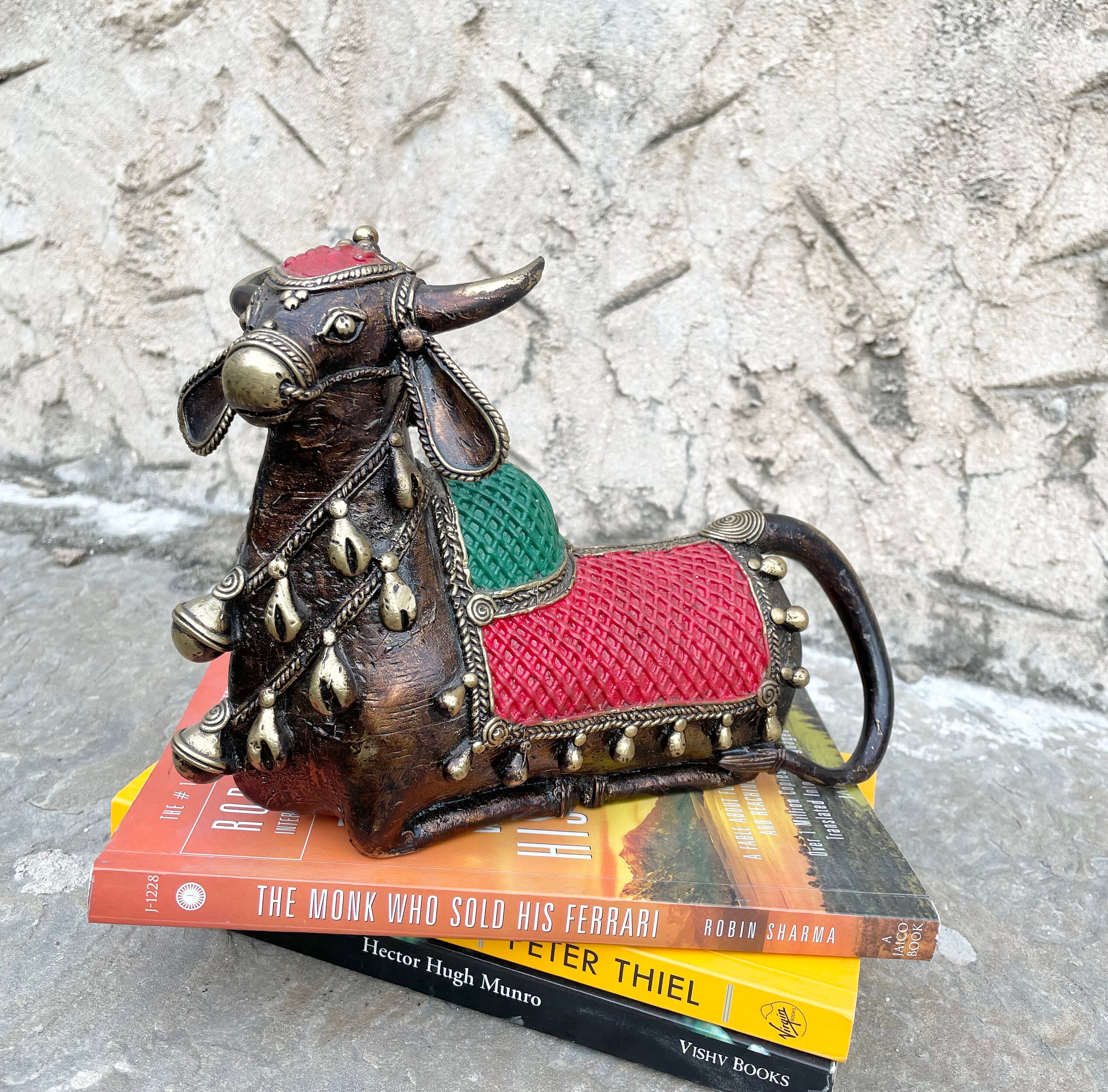 Handcrafted Brass Dhokra Cow Handcrafted Vintage Art Dhokra image