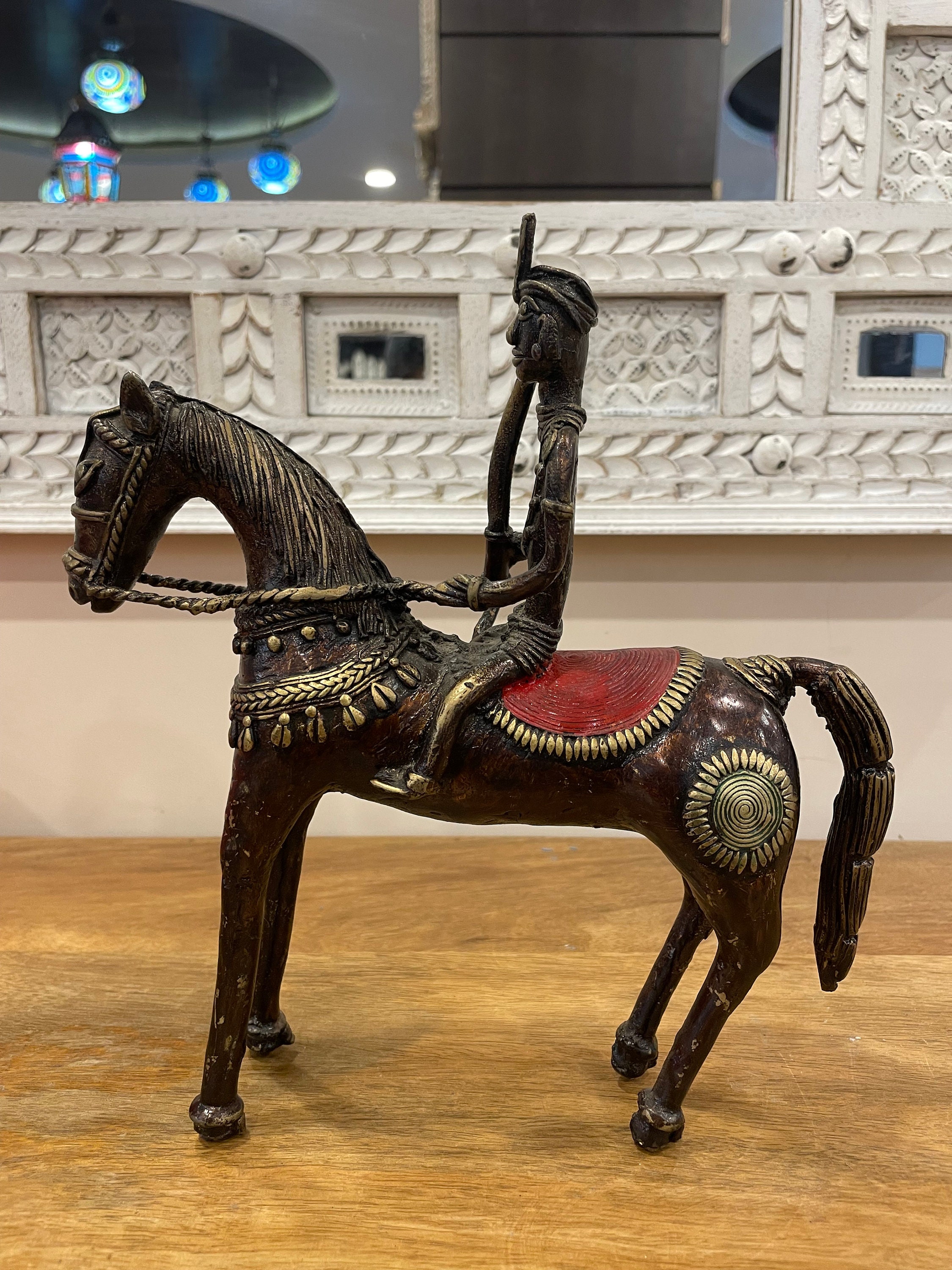 Handcrafted Brass Dhokra Horse Handcrafted Vintage