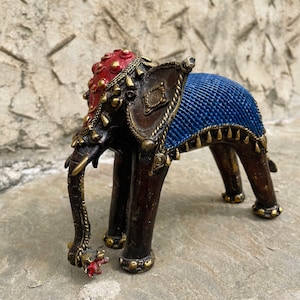 Handcrafted brass dhokra Elephant, Handcrafted vintage Art dhokra, Elephant sculpture, Brass statue for interior decor