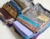Vintage Pure Silk Sari Fabric 5Kg Lot Recycled Saree Fabrics Used Bundle for Crafting Nuno felting or Silk Sarees Ribbon For Fiber Arts