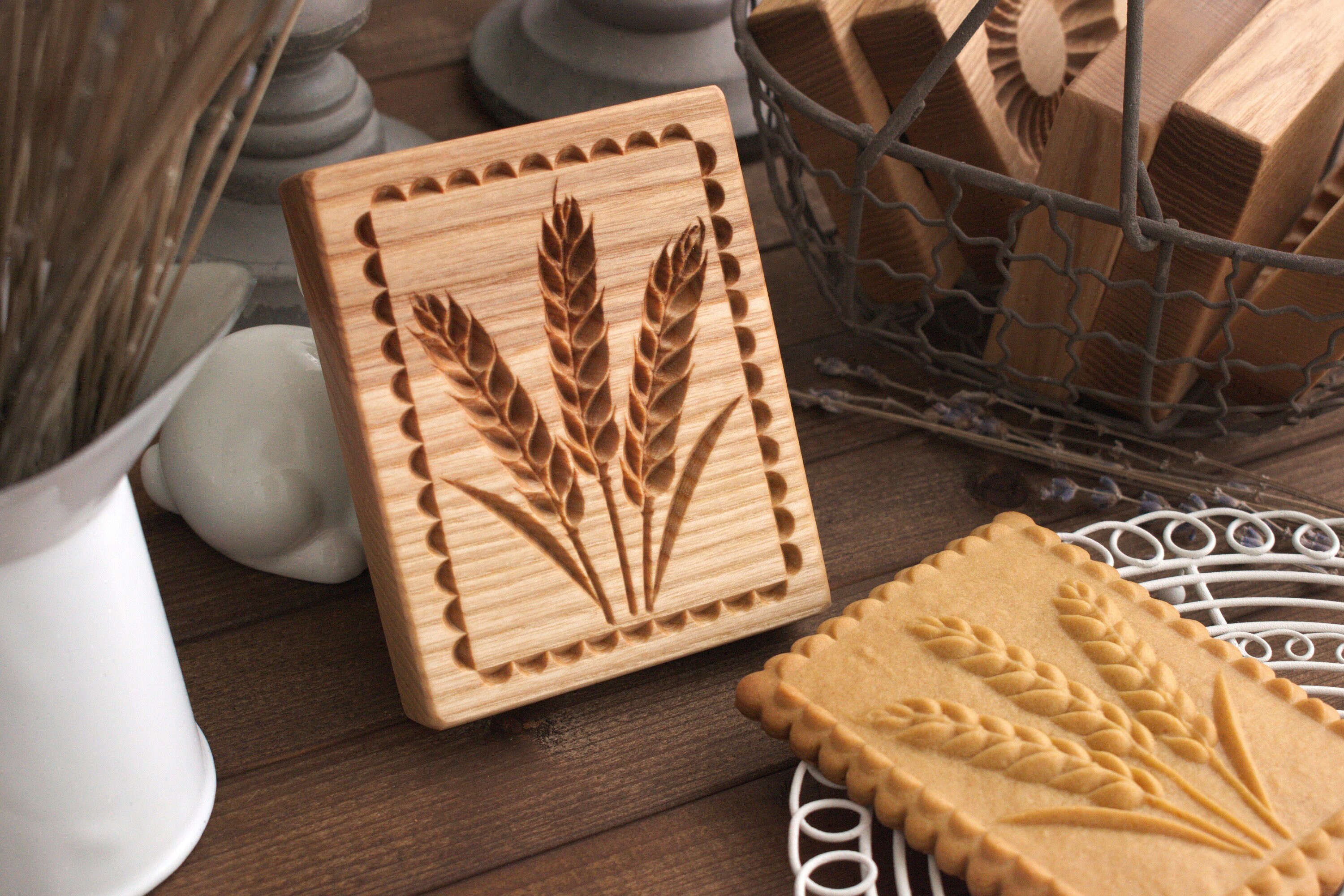 Wheat Wood cookies stamp Cookie stamp Gingerbread board Etsy