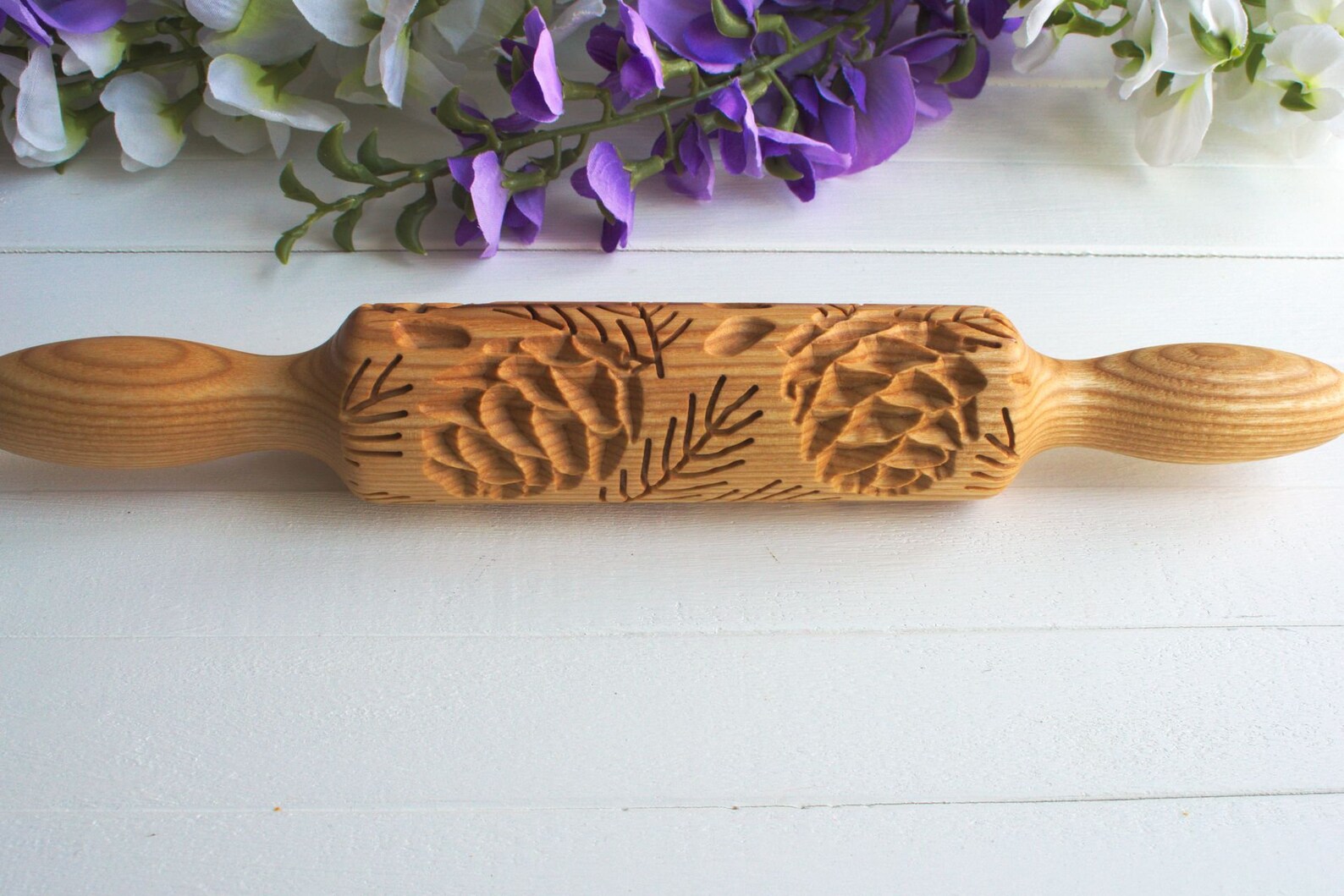 Cedar cones Siberian pine Small rolling pin Wooden carved Etsy