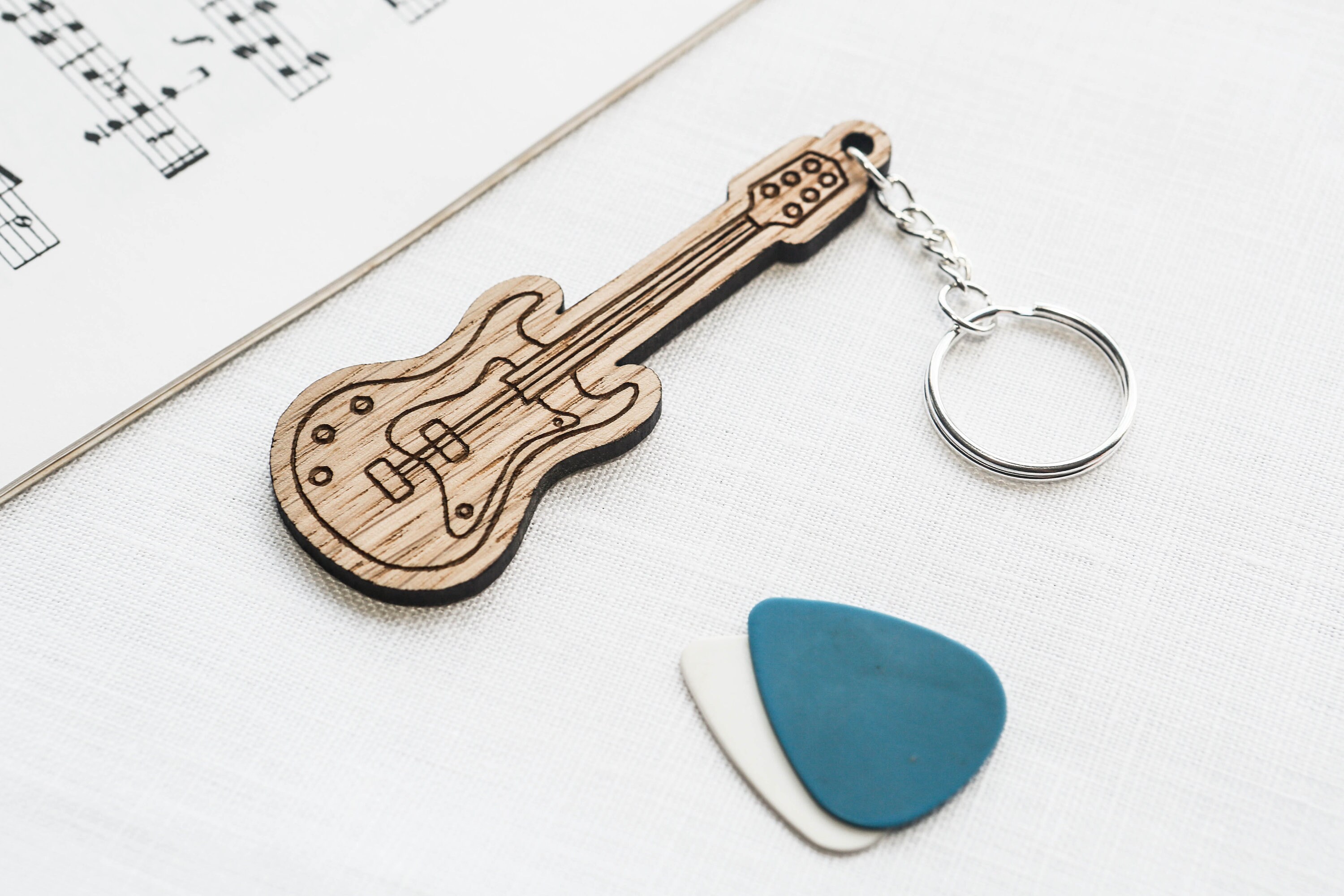Personalised Guitar Keyring Wooden Music Teacher Gift Etsy UK