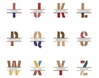 Split Monogram Alphabet SVG Font, Monogram Font SVG, Split Monogram Frame Alphabet, Monogram Letters SVG, Stencil 42009