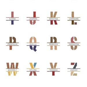 Split Monogram Alphabet SVG Font, Monogram Font SVG, Split Monogram Frame Alphabet, Monogram Letters SVG, Stencil 42009