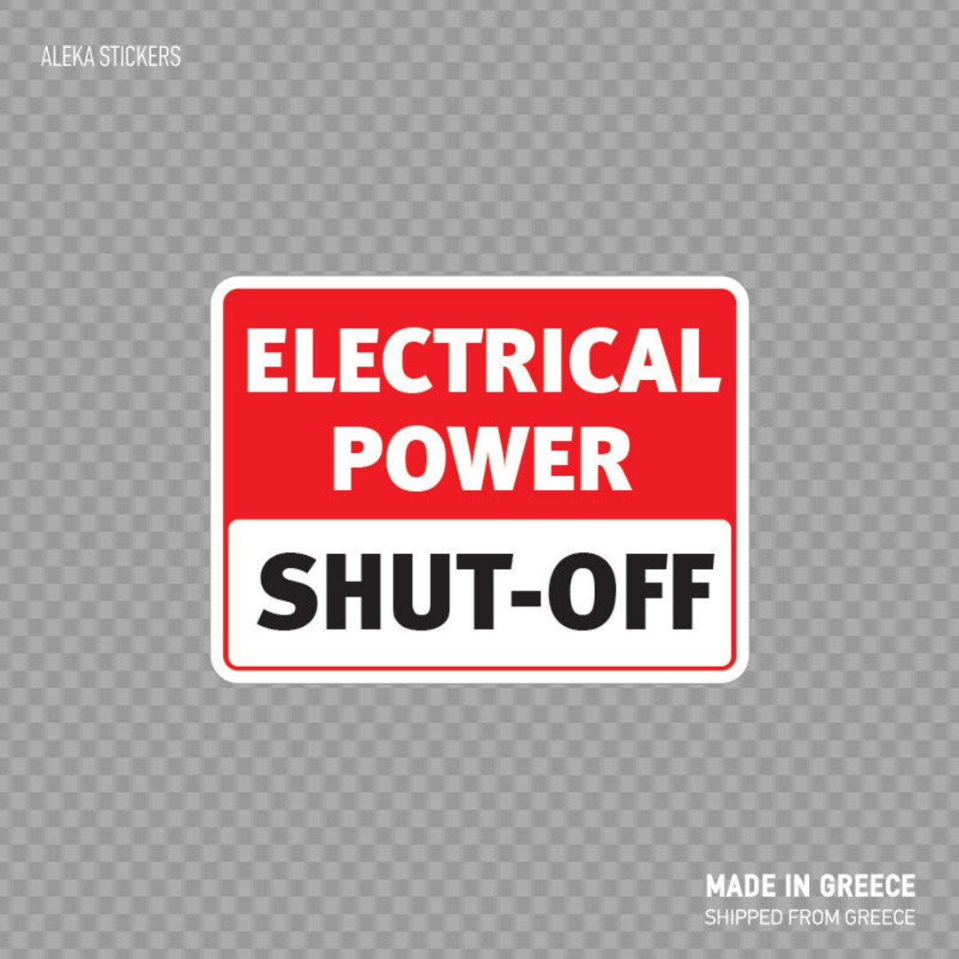 thumbnail image 2 of Vinyl Safety Warning Stickers - 3 Pack Electrical Power Shut-Off Signs 2 of 10