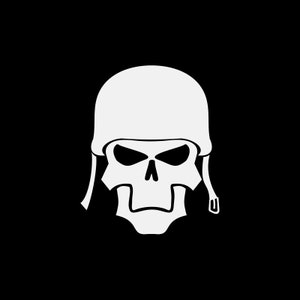 Decal Sticker War Skull Helm Death fear hell ZE562