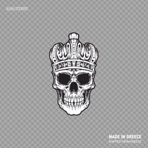 Decal Sticker Skull Crown Royal heraldic King Princess Kingdom Queen complex design Illustration ZE599