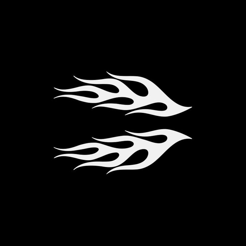 Decal Sticker Pair of Flames Flamed Helmet Motorcycle Top Etsy